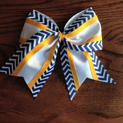 Navy Chevron with Glitter White and Yellow/Gold