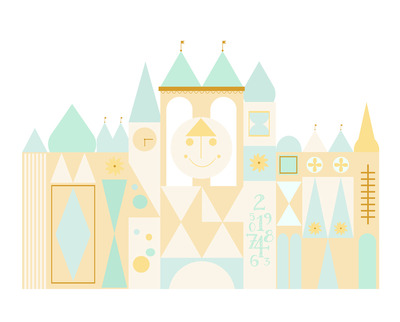 Small World Print - Blue Variation