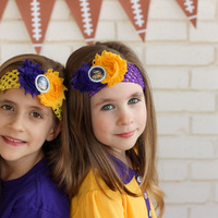 Minnesota Vikings Headband,Girls Headbands, Baby, Toddler, Football Team - Thumbnail 1