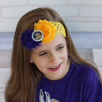 Minnesota Vikings Headband,Girls Headbands, Baby, Toddler, Football Team - Thumbnail 2