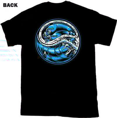 Surf Skate 100% cotton black Tshirt