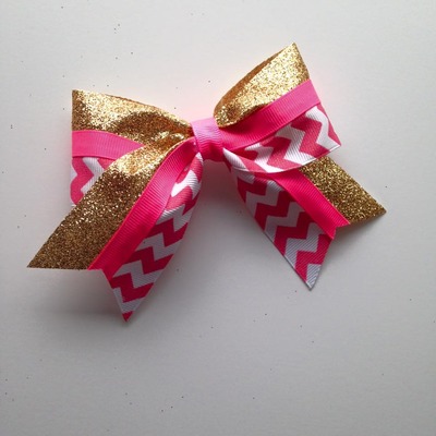 Metallic Gold and Pink Chevron