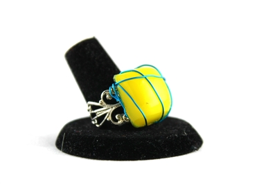 Steam Punk Streamers Pillow Top Ring in Summer Lovin Resin