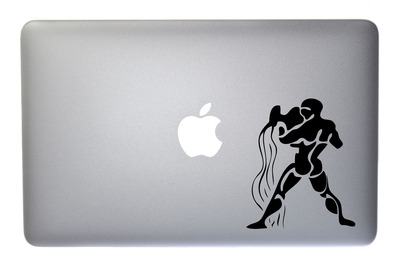 Aquarius Zodiac Symbol Silhouette 11th Sign Water Bearer - 5 Inch Black Vinyl Decal for Macbook, Laptop or other device