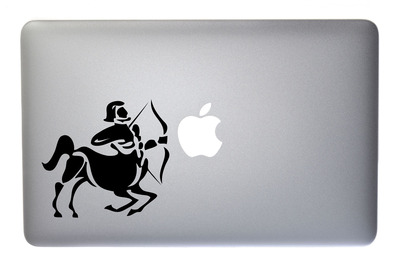 Sagittarius Zodiac Symbol Silhouette 9th Sign Archer - 5 Inch Black Vinyl Decal for Macbook, Laptop or other device