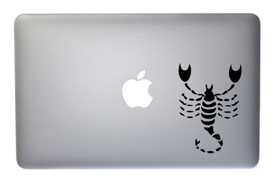 Scorpio Zodiac Symbol Silhouette 8th Sign Scorpion - 5 Inch Black Vinyl Decal for Macbook, Laptop or other device