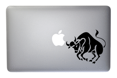 Taurus Zodiac Symbol Silhouette 2nd Sign Bull - 5 Inch Black Vinyl Decal for Macbook, Laptop or other device