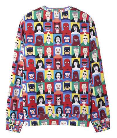 POP ART CARTOON FIGURED DYEING LOOSE SWEATSHIRT Q92816