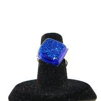 "Square Pillow Top" Ring in Blueberry Twinkle  - Thumbnail 2