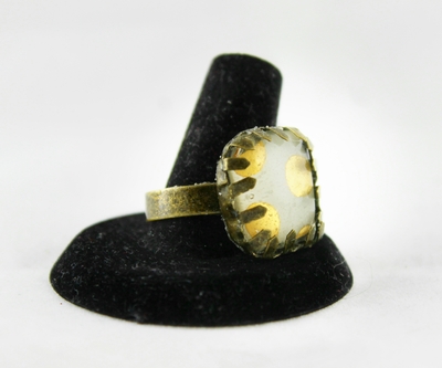 Antique Bronze Dot to Dot Ring in Resin