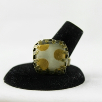 Antique Bronze Dot to Dot Ring in Resin - Thumbnail 1