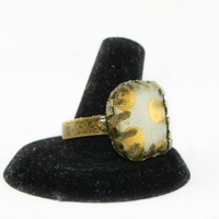 Antique Bronze Dot to Dot Ring in Resin - Thumbnail 2