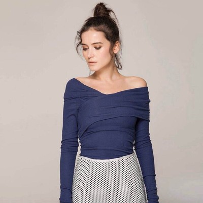 AMERICAN STYLE V NECK STYLISH FIT TOP NAVY BLUE MM891