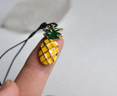 Pineapple Necklace, Summer Choker, Yellow Pineapple Necklace, Cute Jewelry, Friendship Jewelry, Beach Necklace