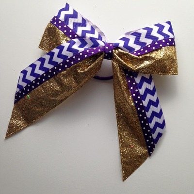 Metallic Gold with Purple Chevron and Dots