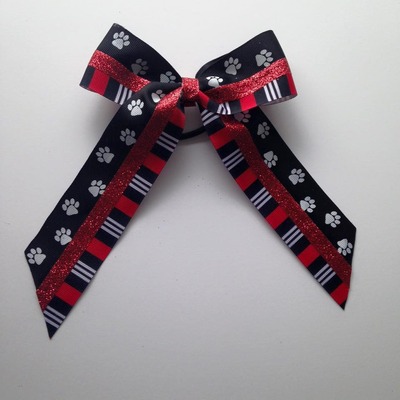 Red and Black- Stripes, Paws, and Glitter