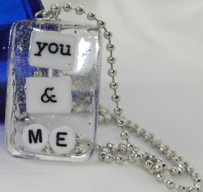 Word Play Rectangle Necklace - You And Me