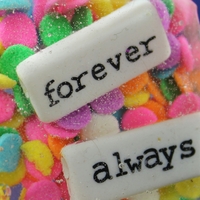 "Word Play" Square Necklace - Forever - Always - Thumbnail 1