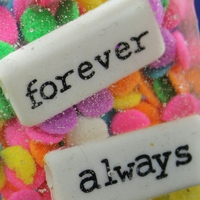 "Word Play" Square Necklace - Forever - Always - Thumbnail 2