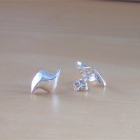 925 Silver Wavy Earrings/Sterling Silver Wave Stud Earrings/Silver Jewellery/Silver Jewelry/Silver Shimmer Earrings/925 Wavy Earrings - Thumbnail 1