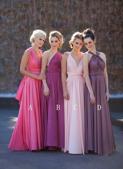 A-line sleeveless sash empire wasit bridesmaid dress,pink colorful bridesmaid dresses