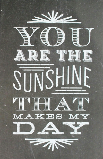 "YOU ARE THE SUNSHINE THAT MAKES MY DAY" 4 x 6 Chalkboard Quotes Collection