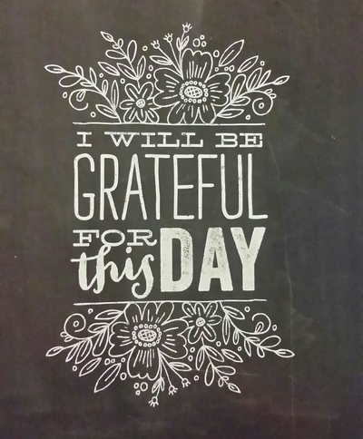 PRINT "I WILL BE GRATEFUL FOR THIS DAY" 11 x 14  Chalkboard Quotes Collection