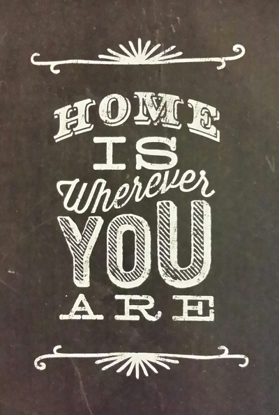 PRINT "HOME IS WHEREVER YOU ARE" 4 x 6 Chalkboard Quotes Collection
