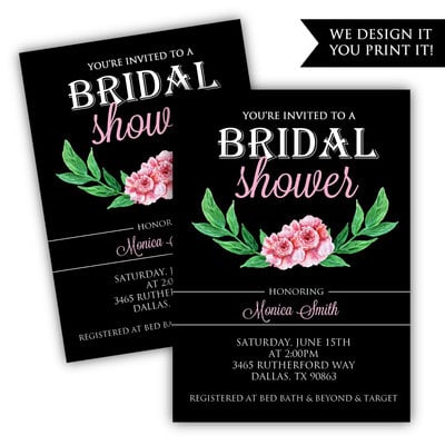 Bridal Shower Invitation - Rustic Bridal Shower Invitation - Floral Bridal Shower Invitation