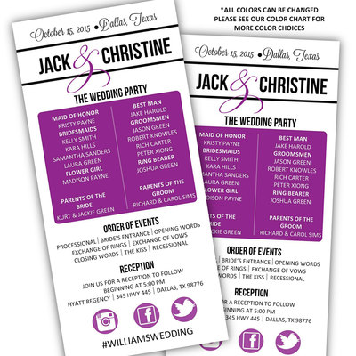 Printable Wedding Program - DIY Wedding Program - Wedding Program Template - Modern Wedding Program