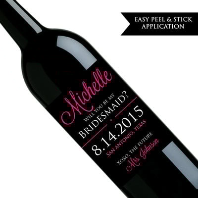 Will you be my maid of honor - Will you be my matron of honor - Custom wine label- bridesmaid gift