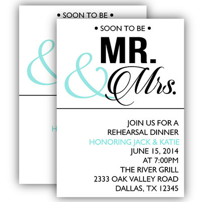 Bridal Shower Invitation - Teal and Black Bridal Shower Invitation - Modern Bridal Shower Invitation