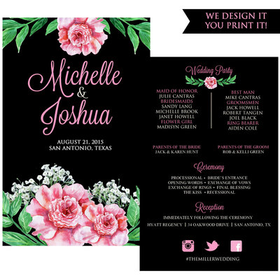 Printable Wedding Program - DIY Wedding Program - Wedding Program Template - Rustic Wedding Program