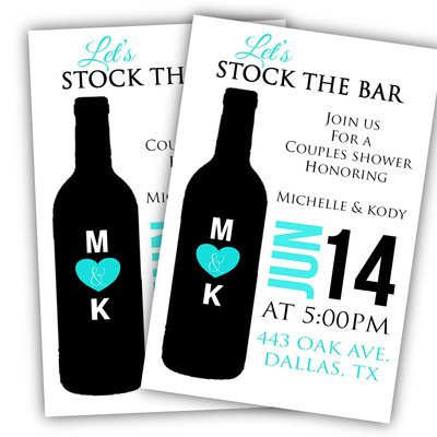 Couples Shower Invitation - Stock the Bar Invitation - Bridal Shower Invitation