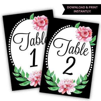 Printable table numbers - Rustic table numbers - DIY table numbers - Chic table numbers