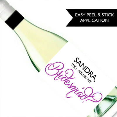 Will you be my bridesmaid wine label - Will you be my maid of honor - Custom wine label