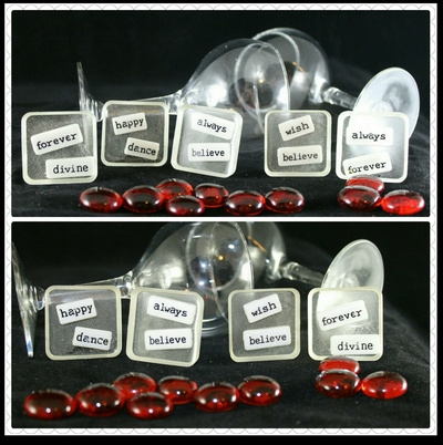 Square Word Play Charm -  8 Styles