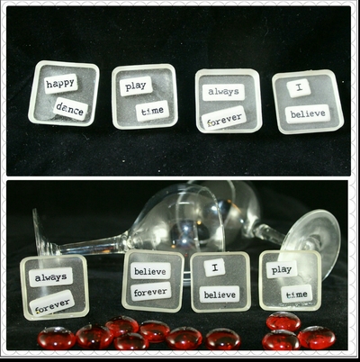 Square Word Play Charm - 8 Styles