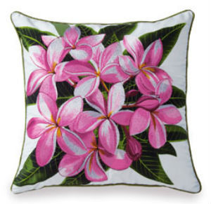 "PINK PLUMERIA" Cotton/TWILL Embroidered Pillow Cover!