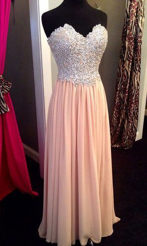 2016 Beaded and Chiffon Sweetheart Celebrity Prom Dresses pst0121