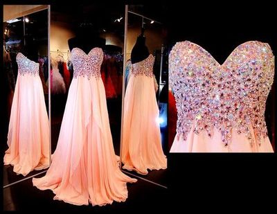 Sheeth Beads Bodice and Chiffon Celebrity Prom Dresses pst0161