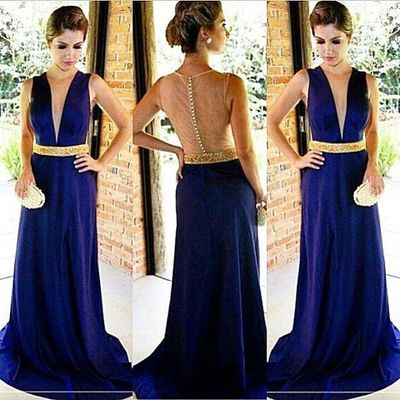 royal blue prom dress, long prom dress, formal prom dress, charming prom dress, cheap prom dress, backless evening dress, E2933