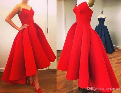 Red Hi-Lo Celebrity Prom Dresses Evening Gowns pst0177