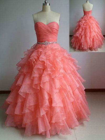 Ball Gown Watermelon Red Graduation Party Dresses pst0187