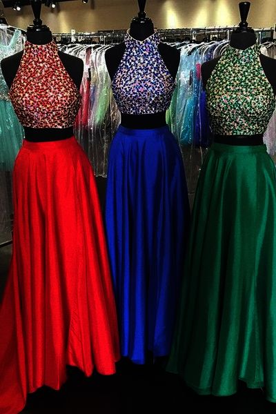 two pieces prom dress, long prom dress, custom prom dress, charming prom dress, prom gown, evening dress, E4927