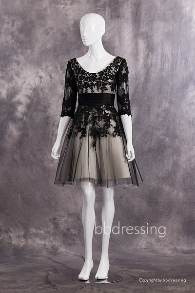 BBDressing Appliqued Tulle Over Satin Prom Dresses bb0037