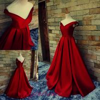 red prom dress, long prom dress,off shoulder prom dress, cheap prom dress, A-line prom dress, party dress, E4307 - Thumbnail 1