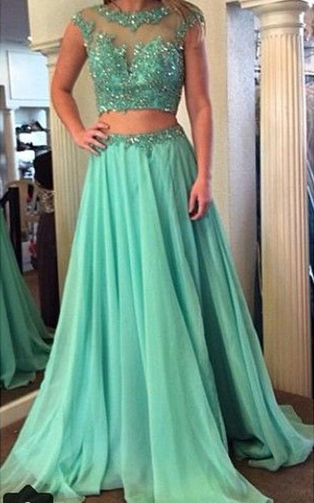 Prom Dresses ,Prom Gowns ,High Collar Two Pieces Prom Dresses ,Long Prom Dress ,Long Prom Gowns ,Graduation Dresses ,Homecoming dress,PD160147