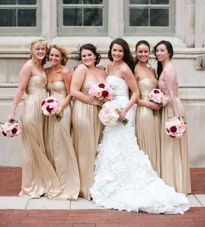 Long Bridesmaid Dress, champagne Bridesmaid Dress, strapless Bridesmaid Dress, cheap bridesmaid dress, chiffon Bridesmaid Dress, E1982