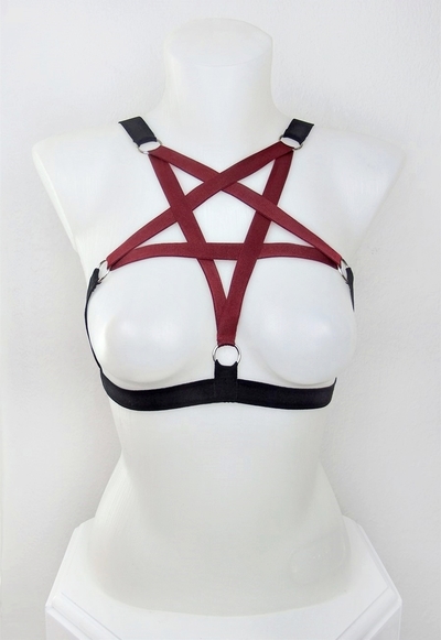 Deep Red Dolly Pentagram Harness